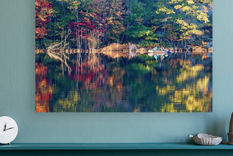 Fall Fishing On The Moon River by Deb Oppermann