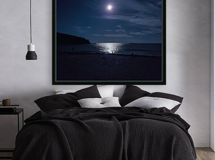 Moonlit Beach in Maine by Malin Linford