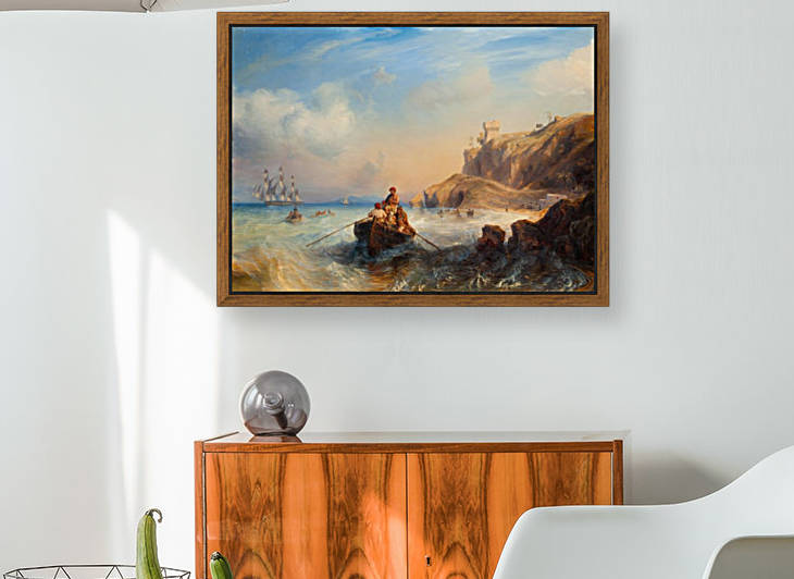 Ships By The Coast by Jean Antoine Theodore de Gudin