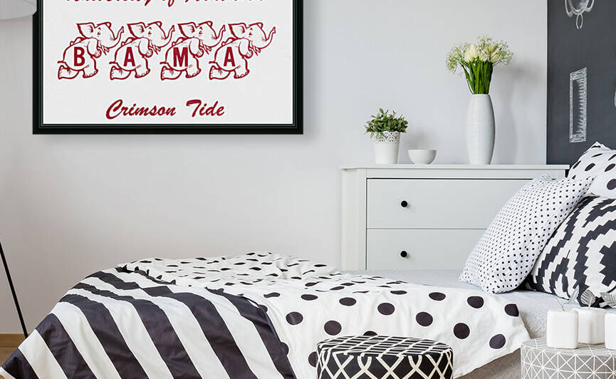 1961 University of Alabama Crimson Tide Art by Row One Brand