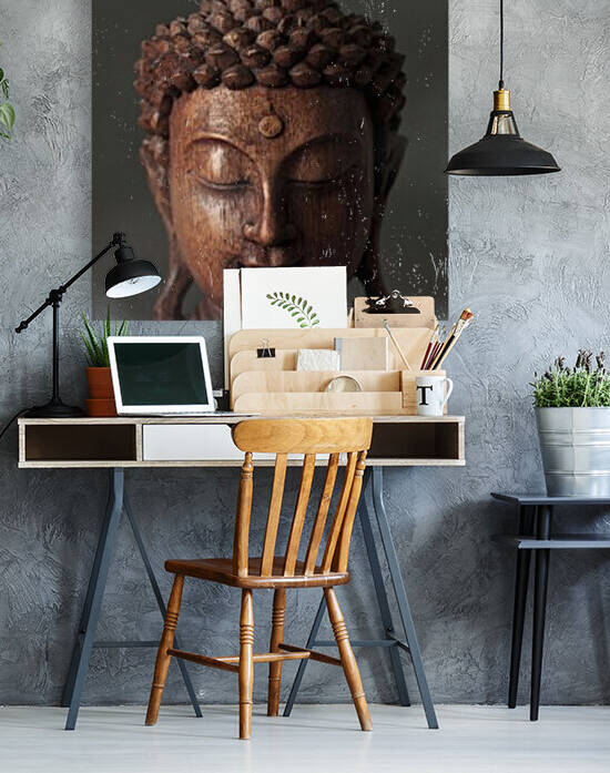 Buddha sculpture face by Assaf Frank