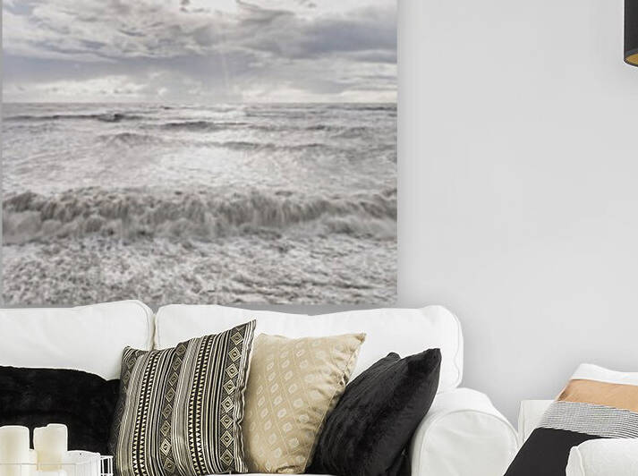 Rough and stormy sea at dusk, Charmouth, Dorset, UK by Assaf Frank