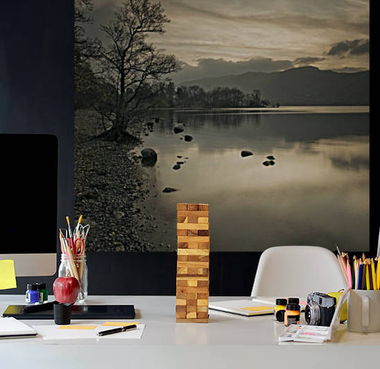 Still lake at dusk by Assaf Frank