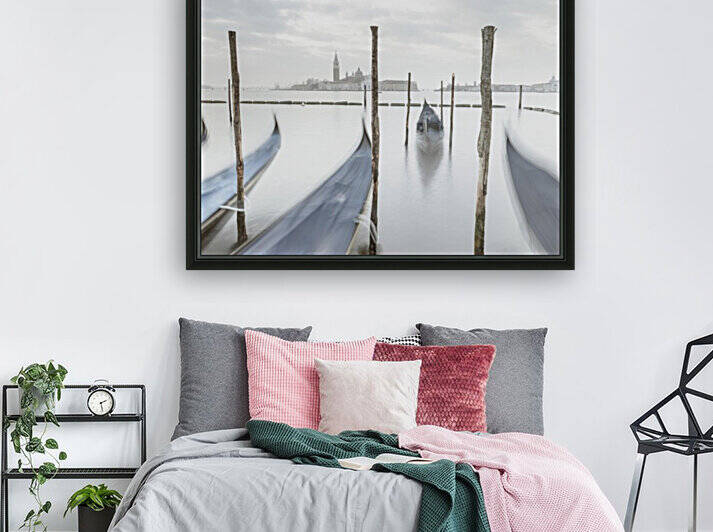 Gondolas in lagoon, Venice, Italy by Assaf Frank
