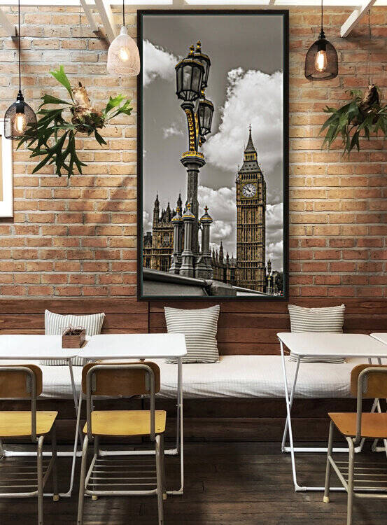 Street lamp with Big Ben in background, London, UK by Assaf Frank