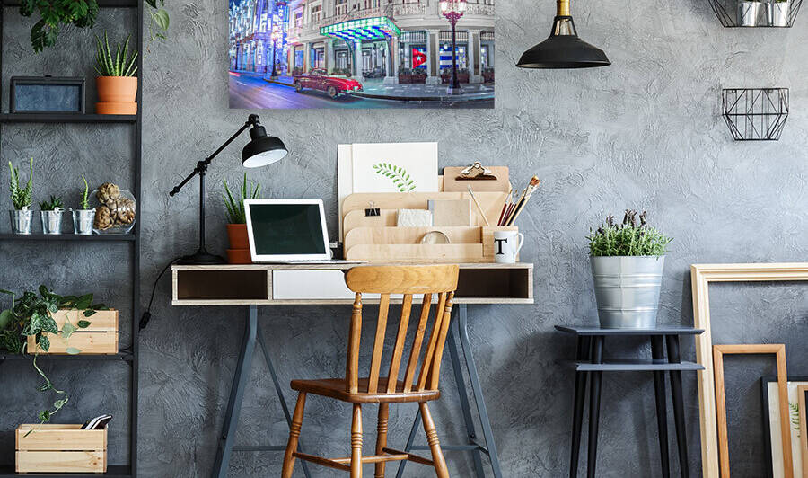 Vintage car outside hotel Inglatera, Havana, Cuba by Assaf Frank