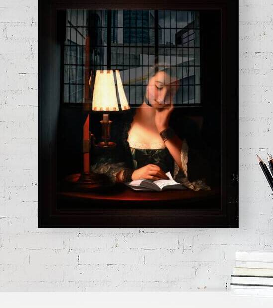 Woman Reading By A Paper Bell Shade by Henry Robert Morland Old Masters Xzendor7 Classical Art Reproductions by xzendor7
