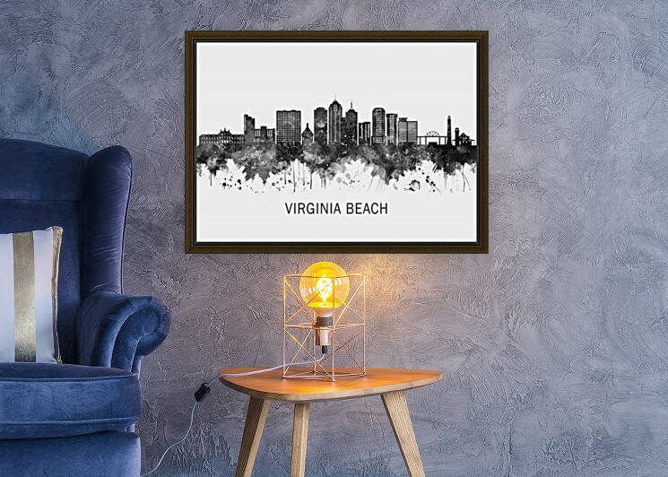 Virginia Beach Virginia Skyline BW by Towseef Dar
