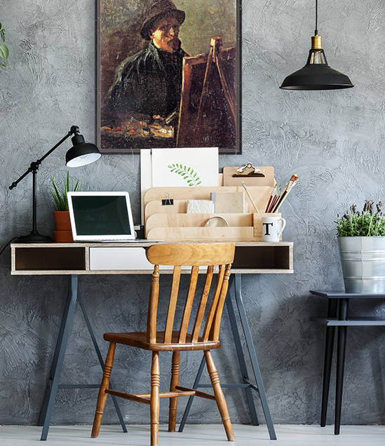 Self Portrait with Dark Felt Hat at the Easel by Van Gogh