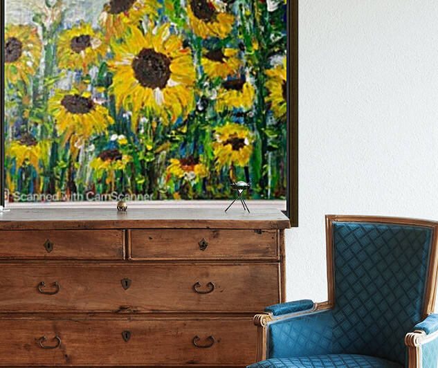  My sunflowers  Acryl on Canvas 50x60  FRAMED  by SA Colour Creations