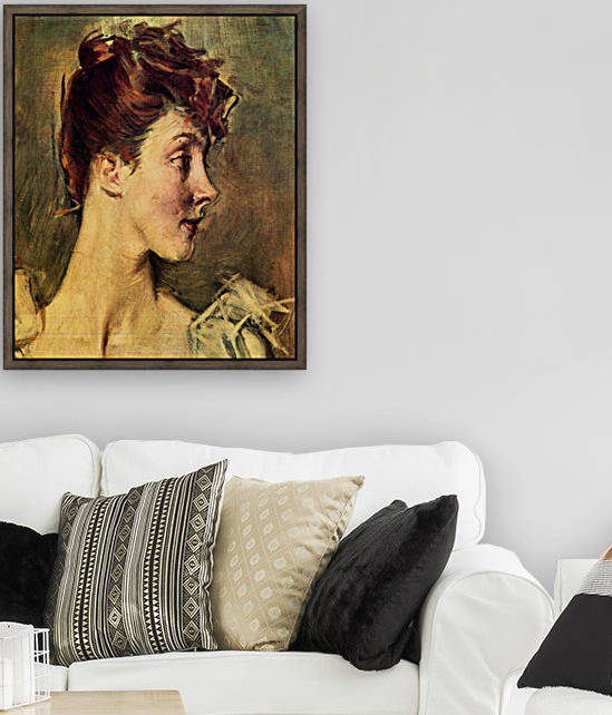 Portrait of Countess de Leusse detail by Giovanni Boldini