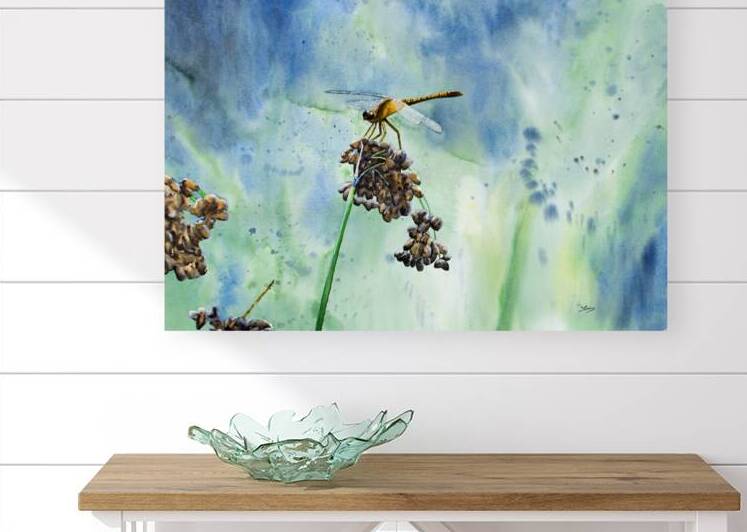 Meadowhawk Dragonfly Painting by Stephen Emms