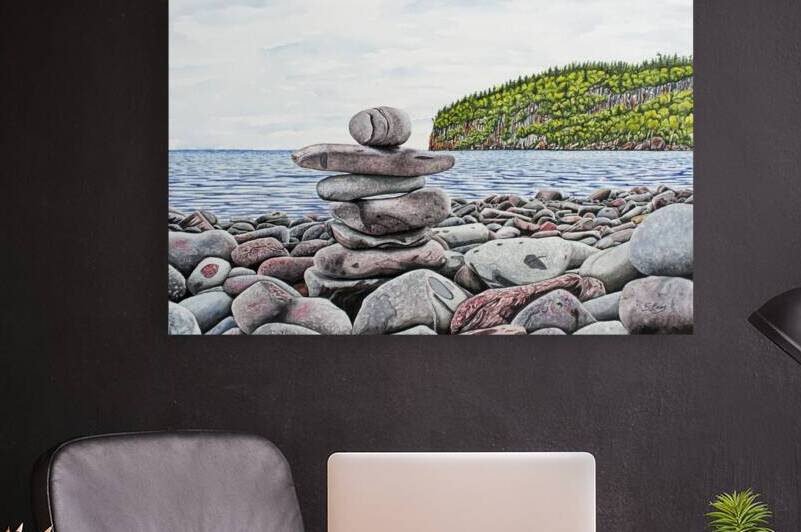 Little Portage Bay Balance Rocks Painting by Stephen Emms