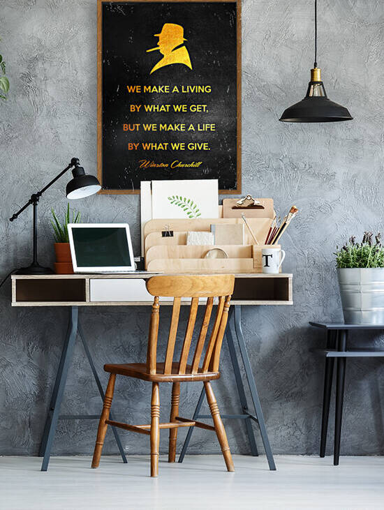 Winston Churchill Quote Motivational Wall Art by ABConcepts