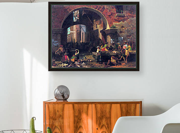 The Arc of Octavius Roman Fish market by Bierstadt