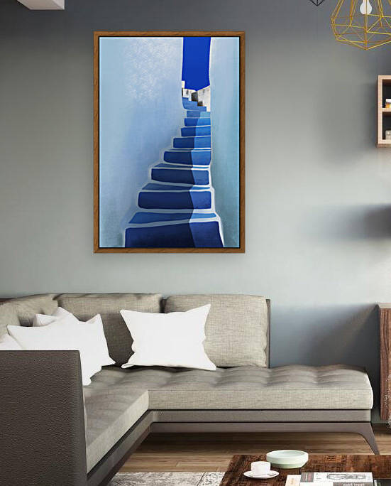 Blue Stairs - Santorini  Greece by Cosmic Soup