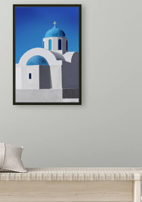 Santorini Blue Dome Church - Oia - Greece by Cosmic Soup
