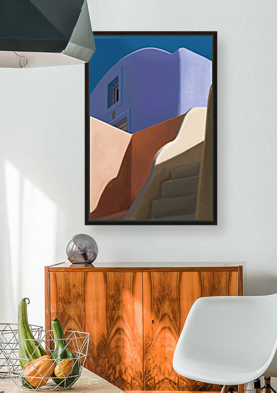 Pastel Streetscape - Santorini - Greece by Cosmic Soup