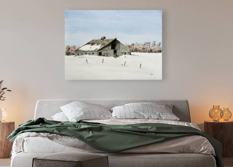 Frog Creek Barn Painting by Stephen Emms