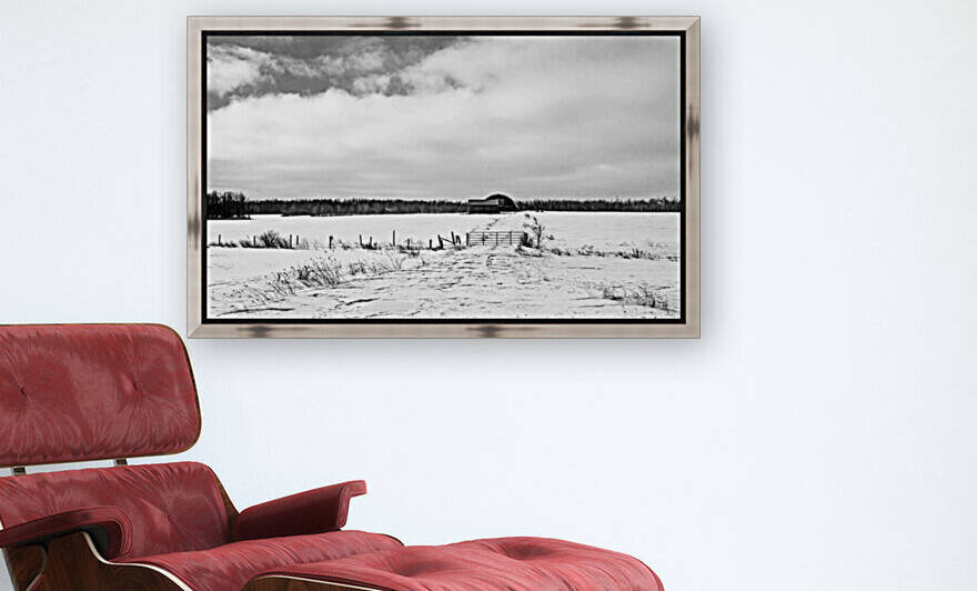 Hay Shelter Black And White by Deb Oppermann