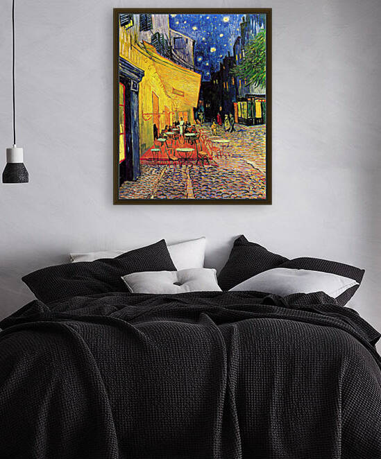 The Cafe Terrace on the Place du Forum Arles at Night by Van Gogh