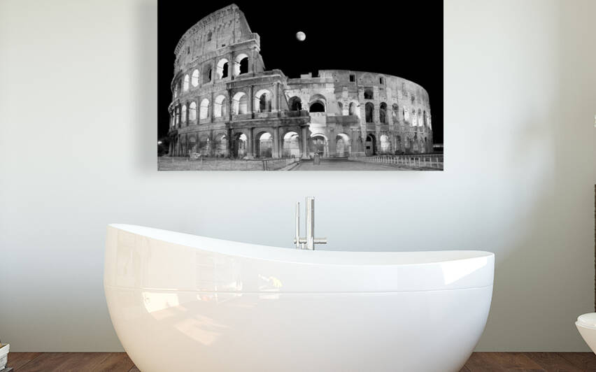 Ancient Rome in Black and White - Roman Colosseum at night by Stefano Senise Photography