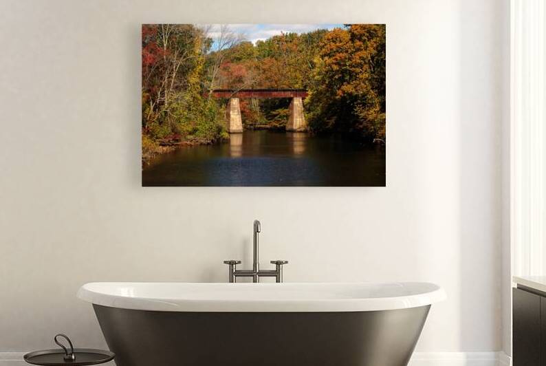 Tuckahoe River Railroad Bridge in Fall by Bill Swartwout Photography