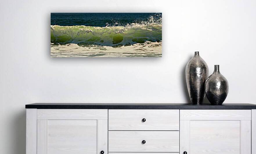 Green Ocean Wave Panorama by Bill Swartwout Photography