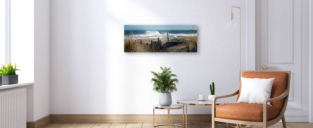 Fenwick Island Dunes and Waves Panorama by Bill Swartwout Photography