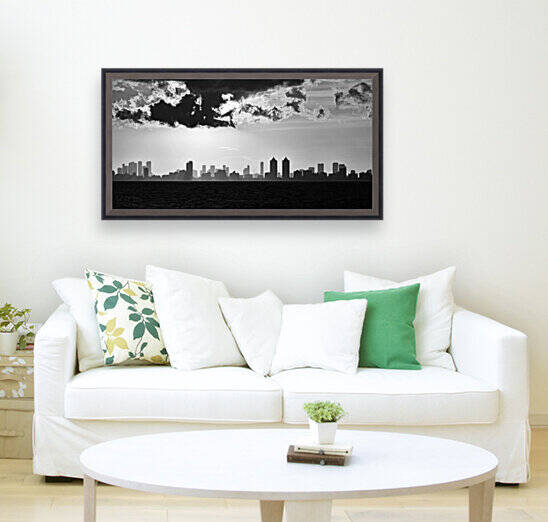 Miami Skyline Black and White Sunset by Bill Swartwout Photography