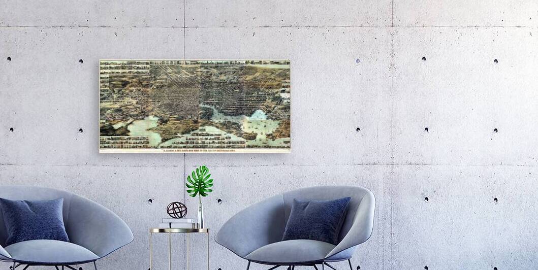 Birds Eye View of Baltimore Lithograph Circa 1869 by Bill Swartwout Photography