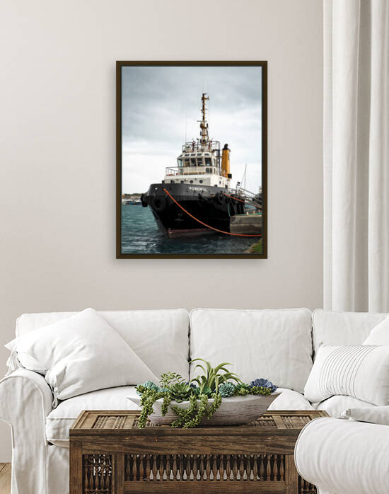 Tugboat Powerful at Kings Wharf Bermuda by Bill Swartwout Photography