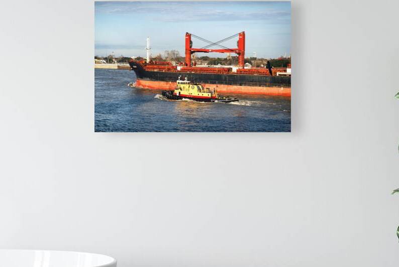 Ship Seas 1 Freighter w Tug Escort by Bill Swartwout Photography