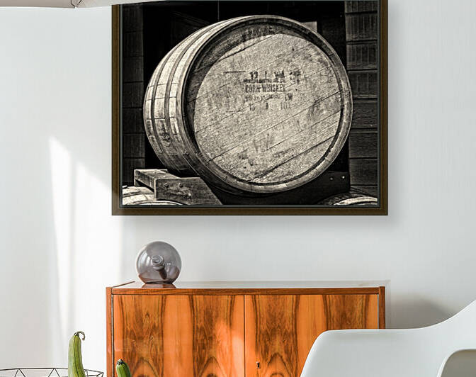 Corn Whiskey Barrel in Black and White by Bill Swartwout Photography