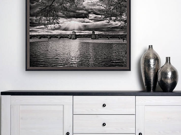 South Hanover Street Bridge Sunset Black and White by Bill Swartwout Photography