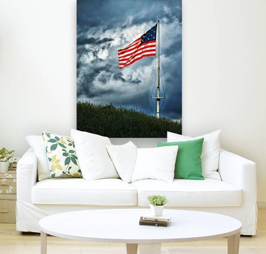 Americn Flag with Stormy Sky by Bill Swartwout Photography