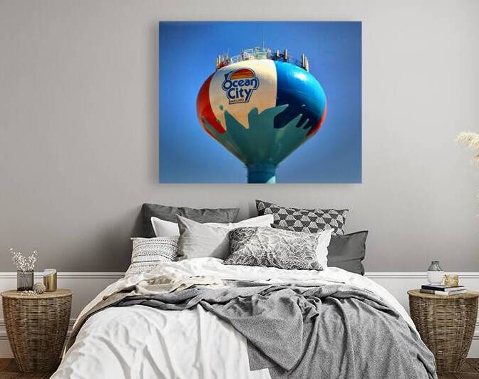 Ccean City Water Tower Beach Ball by Bill Swartwout Photography