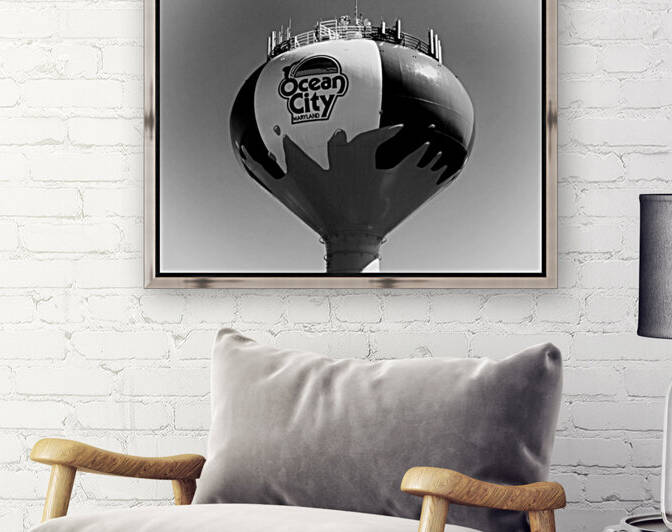 ocean city water tower day black white 0147 by Bill Swartwout Photography