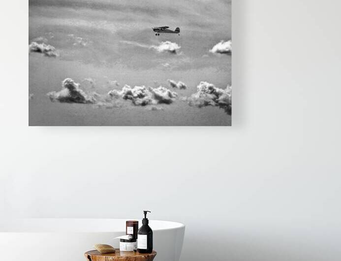 Cessna 140 Departing Georgetown in Black and White by Bill Swartwout Photography