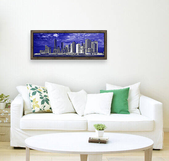 Manhattan Skyline NYC Blue Abstract by Bill Swartwout Photography