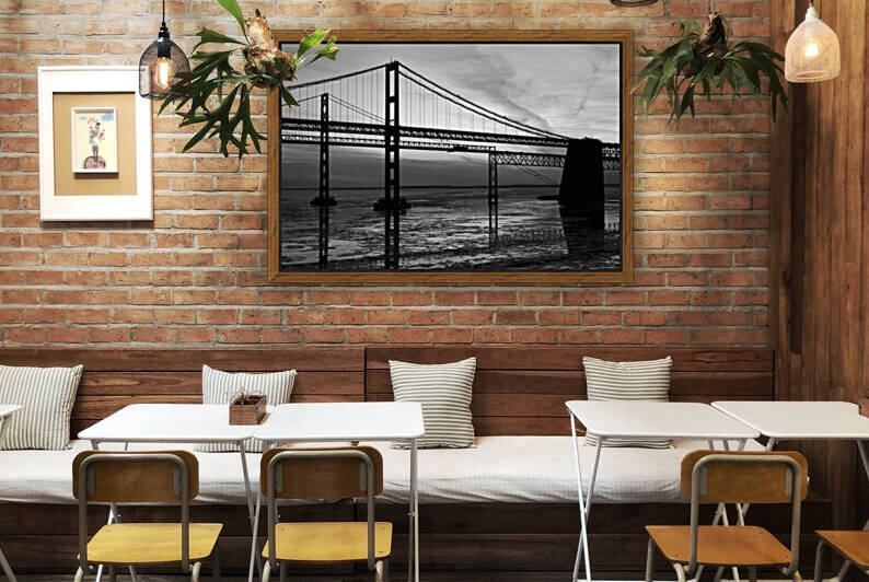 Frozen Waters Under the  Chesapeake Bay Bridge Monochrome by Bill Swartwout Photography