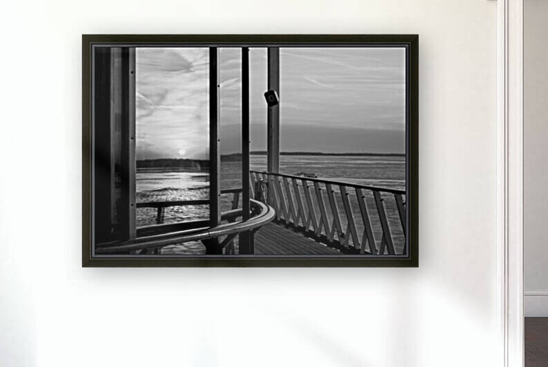 Sunset Reflection on the Chesapeake bay in Black and White by Bill Swartwout Photography