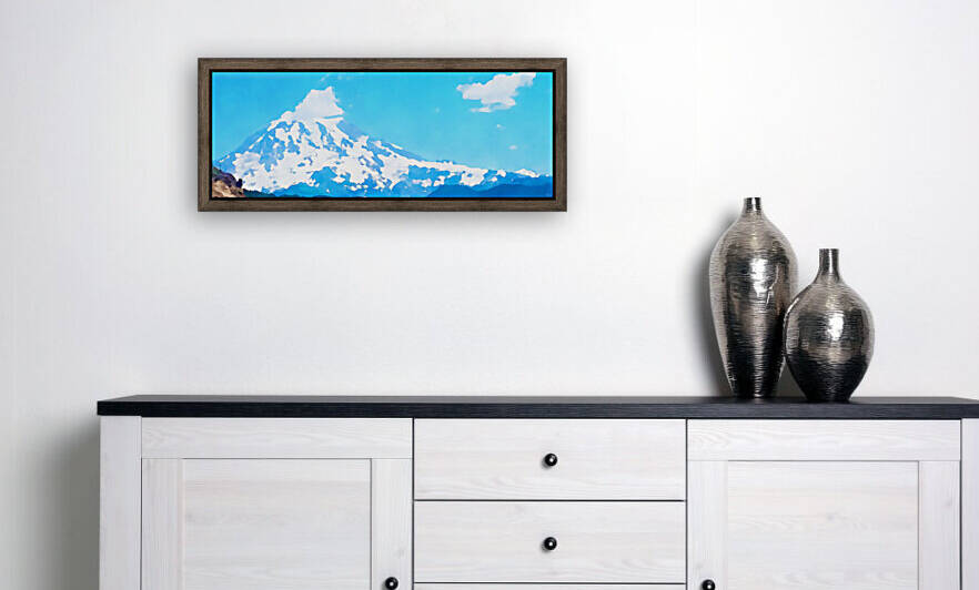 mt ranier art blue sky by Pierce Anderson