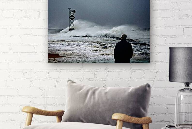 Angry Ocean in OC with the Gray Man by Bill Swartwout Photography