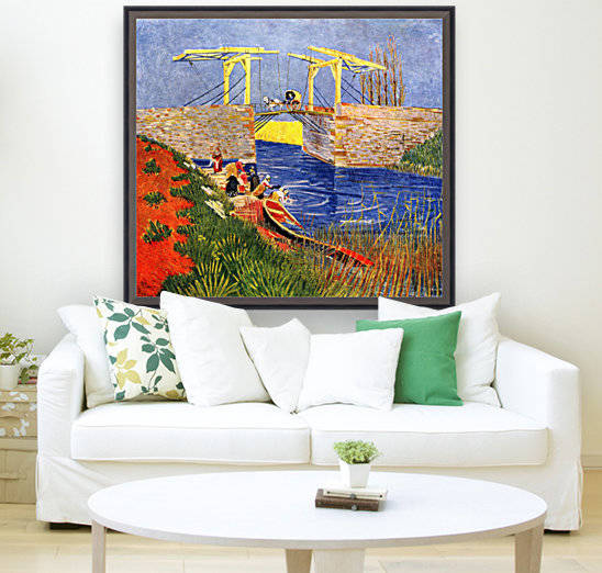 The Langlois Bridge at Arles with Women Washing by Van Gogh