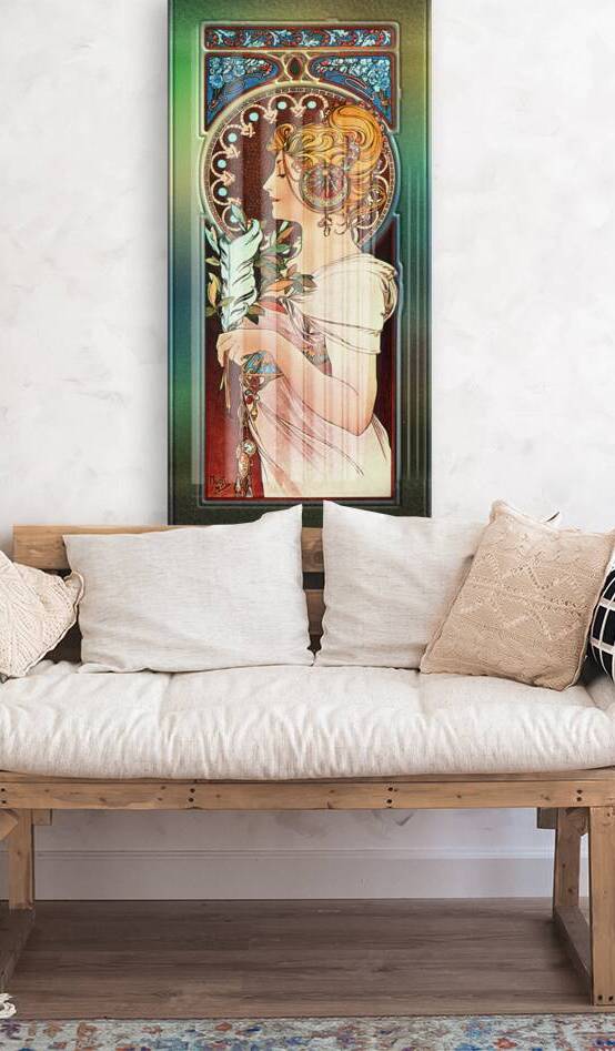 The Pen by Alphonse Mucha Art Nouveau Vintage Old Masters Reproduction by xzendor7