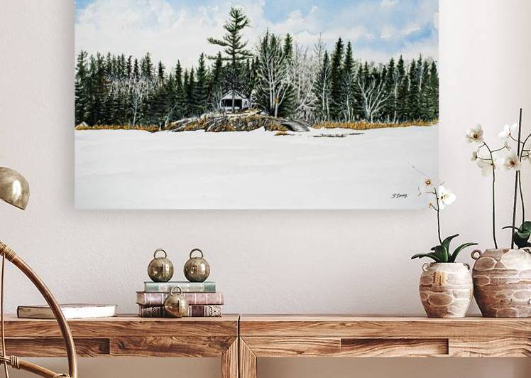 French Portage Cabin Painting by Stephen Emms