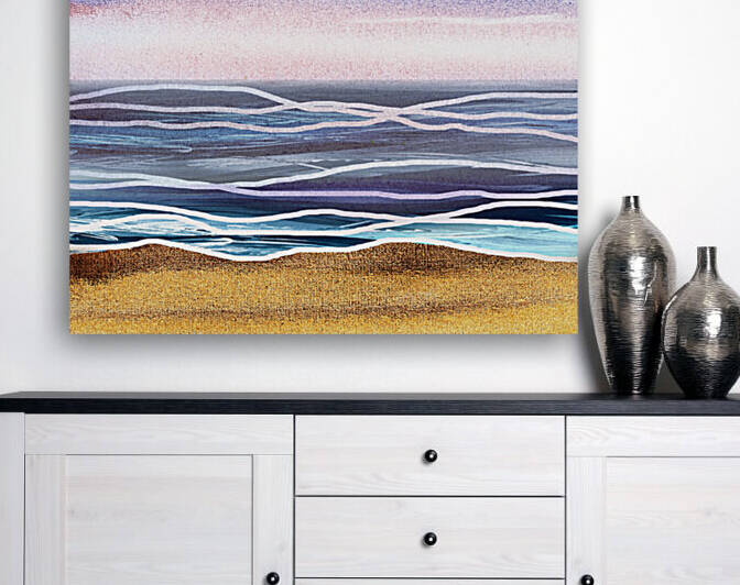 Beach Art Ocean Seascape Sea View Painting For Home Interior Decor V by Irina Sztukowski