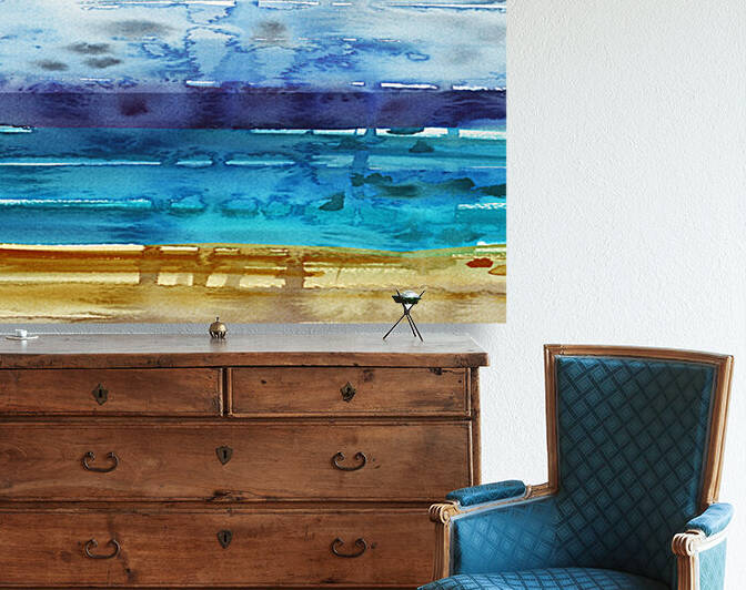 Beach Art Ocean Seascape Sea View Painting For Home Interior Decor IX by Irina Sztukowski
