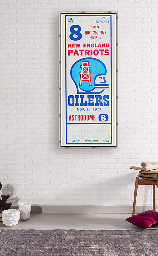 1973 Houston Oilers Football Ticket Canvas by Row One Brand